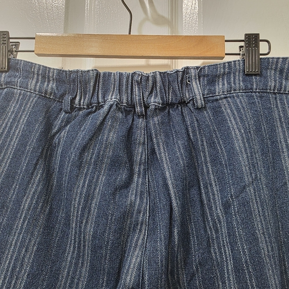Jaded Gypsy Spiral Cluster Denim Pinstripe Cargo Pants Boho L/XL - Picture 9 of 15